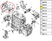 1839F6-Coxim do Motor - Lado Direito