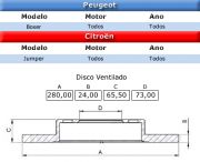 DISCO DE FREIO DIANTEIRO - PEUGEOT BOXER / CITROEN JUMPER (VENTILADO)