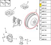 Disco de freio Dianteiro Ventilado 205/207 1.4 8v/206 1.0/1.6 8v/306 1.6 8v/ZX 1.8 8v/2.0 8/16v