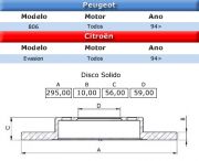 Disco de freio traseiro peugeot 806 Citroen Evasion 94/...